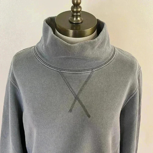 Madewell garment dyed funnel neck grey sweatshirt F9722 size M - Picture 3 of 10